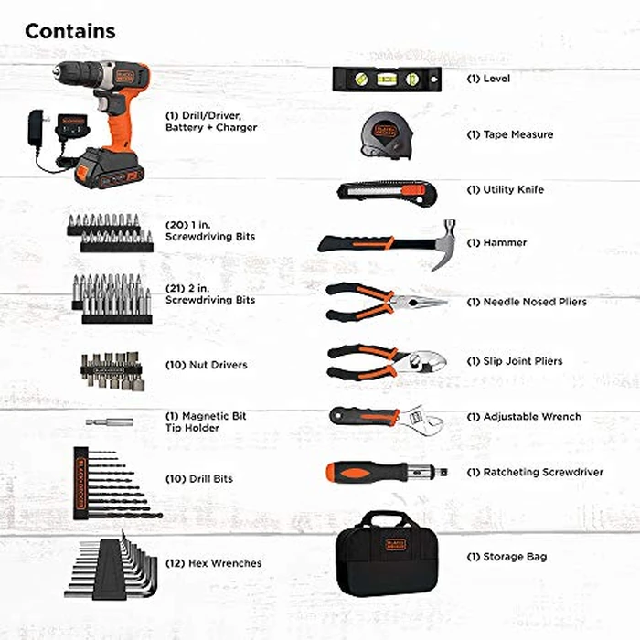 beyond by BLACK+DECKER Home Tool Kit with 20V MAX Drill/Driver, 83-Piece (BDPK70284C1AEV) by beyond - Image 7