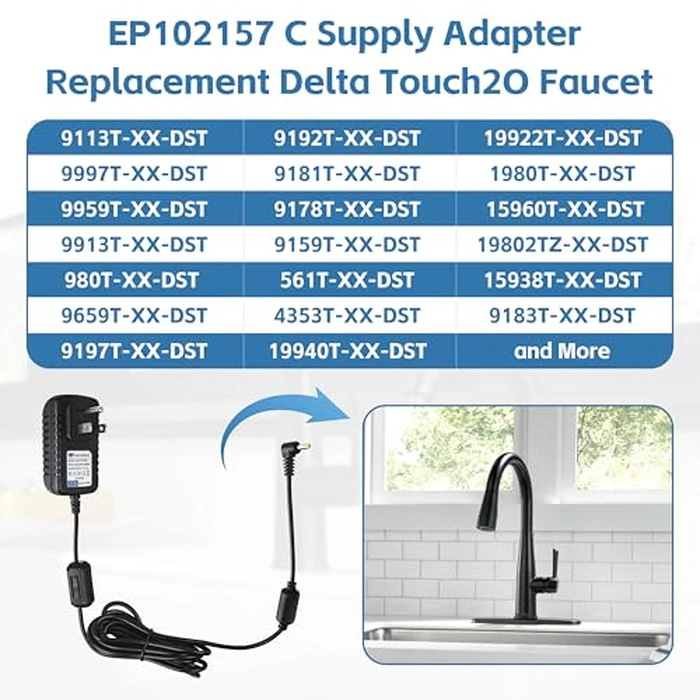 CHNPLUM EP102157 A/C Power Supply Adapter for Delta Touch2O Faucet Kitchen Sink by CHNPLUM - Image 4