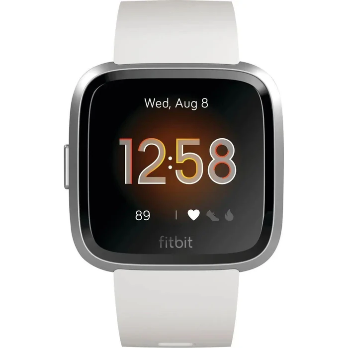 Fitbit Versa Lite Edition Smartwatch - Silver Aluminum Case with White Silicone Sport Band by Fitbit - Image 2