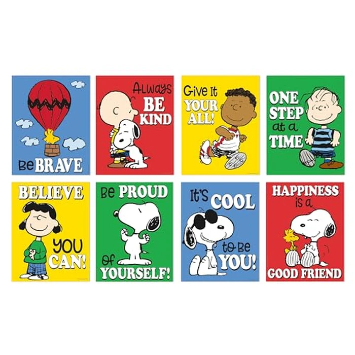 Eureka Peanuts Mini Classroom Poster Set for Teachers, 11" x 14", 8 Pieces by Eureka - Used - Good condition - CA$8.89