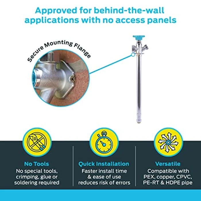 SharkBite 12 Inch Frost Free Sillcock, 1/2 x 3/4 Inch MHT, Push to Connect Brass Plumbing Fitting, PEX Pipe, Copper, CPVC, PE-RT, HDPE, 24636LF by SharkBite - Image 3