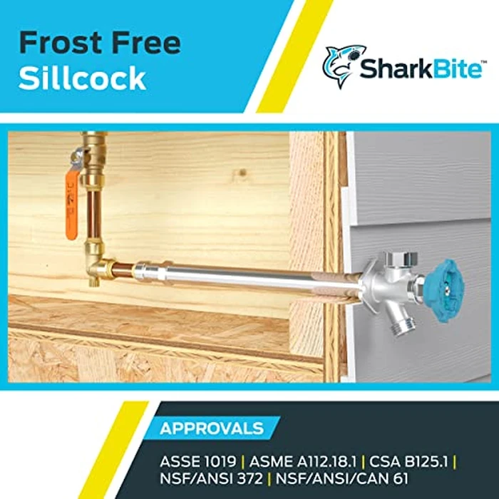 SharkBite 12 Inch Frost Free Sillcock, 1/2 x 3/4 Inch MHT, Push to Connect Brass Plumbing Fitting, PEX Pipe, Copper, CPVC, PE-RT, HDPE, 24636LF by SharkBite - Image 5