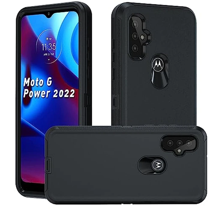 Anloes Case for Moto Motorola G Power 2022/Play 2023 Heavy Duty Shockproof Dustproof Defender 3 in 1 Rugged Protective Bumper Phone Cover(Without Built-in Screen Protector) by Anloes - Used - Like New condition - CA$16.05