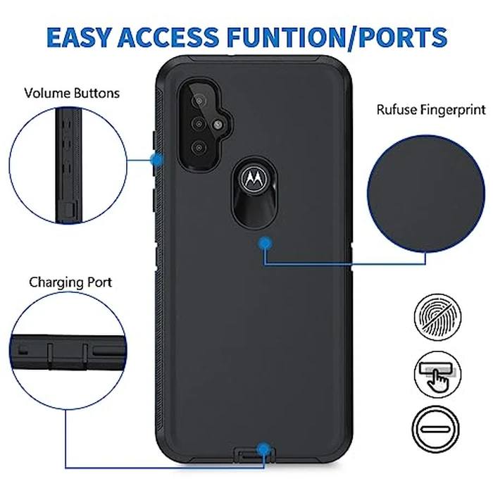 Anloes Case for Moto Motorola G Power 2022/Play 2023 Heavy Duty Shockproof Dustproof Defender 3 in 1 Rugged Protective Bumper Phone Cover(Without Built-in Screen Protector) by Anloes - Image 5