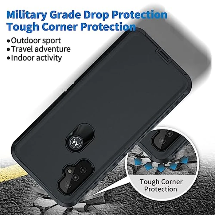 Anloes Case for Moto Motorola G Power 2022/Play 2023 Heavy Duty Shockproof Dustproof Defender 3 in 1 Rugged Protective Bumper Phone Cover(Without Built-in Screen Protector) by Anloes - Image 6