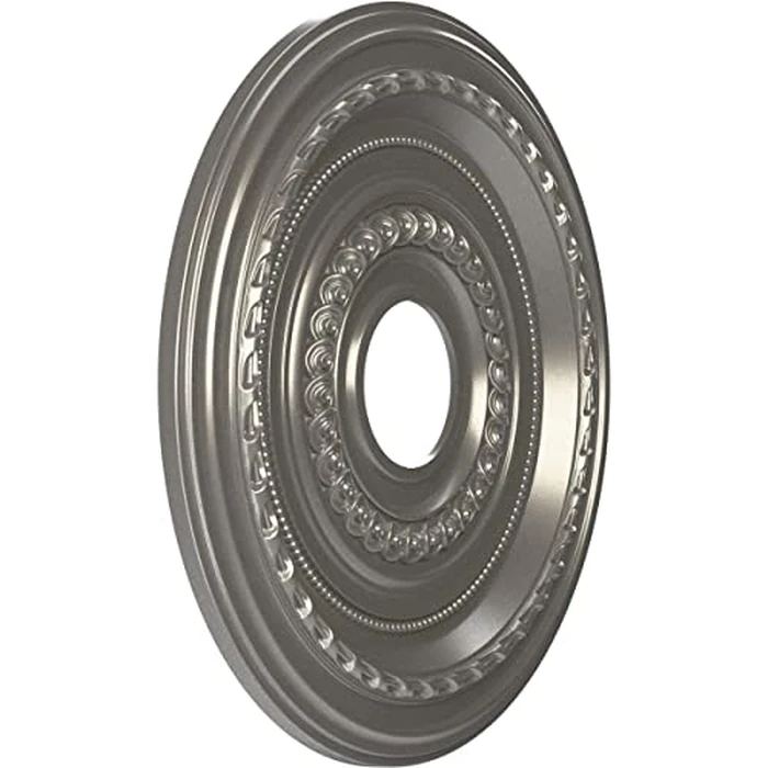 Ekena Millwork 16"OD x 3 1/2"ID x 1"P Cole Thermoformed PVC Ceiling Medallion (Fits Canopies up to 4 1/2"), Aged Dark Steel by Ekena Millwork - Image 2