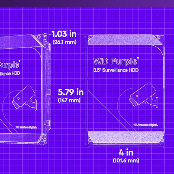 Western Digital 6TB WD Purple Surveillance Internal Hard Drive HDD - SATA 6 Gb/s, 256 MB Cache, 3.5" - WD64PURZ by WD - Image 3