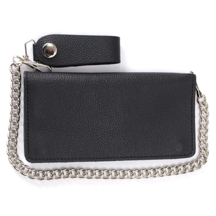Milwaukee Leather Men's Genuine Leather Bi-Fold Biker Wallets w/Anti-Theft Stainless Steel Chain - 7 Inch by Milwaukee Leather - Image 1