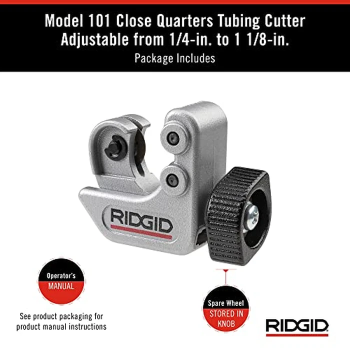 Ridgid - CC247 RIDGID 40617 Model 101 Close Quarters Tubing Cutter, 1/4-inch to 1-1/8-inch Tube Cutter Silver by RIDGID - Image 8