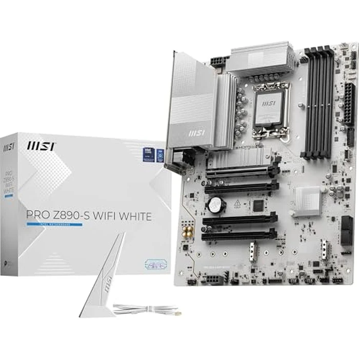 MSI PRO Z890-S WiFi White Motherboard, ATX - Supports Intel Core Ultra Processors (Series 2), LGA 1851 - DDR5 Memory Boost (8600+ MT/s OC), PCIe 5.0 x16 & 4.0 x16, M.2 Gen5, Wi-Fi 7, 2.5G LAN by msi - Image 1