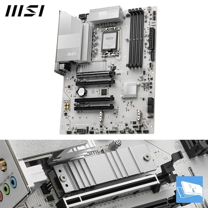 MSI PRO Z890-S WiFi White Motherboard, ATX - Supports Intel Core Ultra Processors (Series 2), LGA 1851 - DDR5 Memory Boost (8600+ MT/s OC), PCIe 5.0 x16 & 4.0 x16, M.2 Gen5, Wi-Fi 7, 2.5G LAN by msi - Image 3