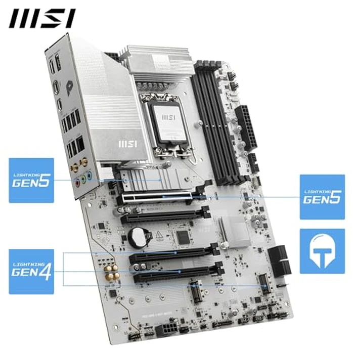 MSI PRO Z890-S WiFi White Motherboard, ATX - Supports Intel Core Ultra Processors (Series 2), LGA 1851 - DDR5 Memory Boost (8600+ MT/s OC), PCIe 5.0 x16 & 4.0 x16, M.2 Gen5, Wi-Fi 7, 2.5G LAN by msi - Image 5