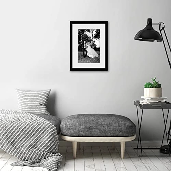 Americanflat 12x16 Picture Frame with Shatter-Resistant Glass - Use as 8x12 Frame with Mat or Display 12x16 Photo Without Mat - Signature Collection - Picture Frames for Wall Display - Black by Americanflat - Image 4