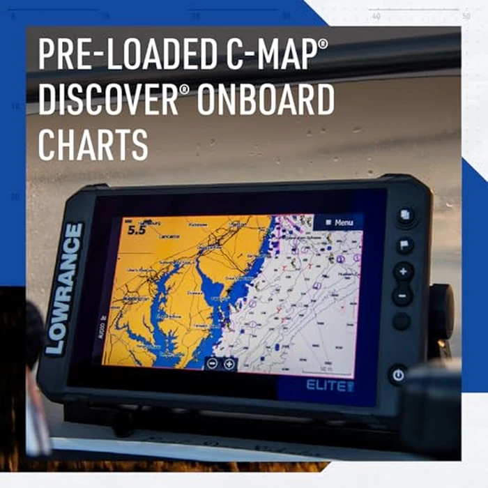 Lowrance Elite FS 7 Fish Finder (No Transducer) with Preloaded C-MAP Contour+ Charts by Lowrance - Image 5