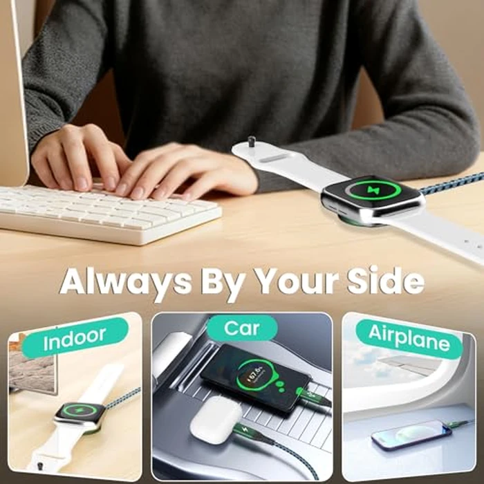 Travel Essentials for iPhone iWatch Charger, 3 in 2 USB Cable for iWatch/iPhone Charger/L Port, Beach Vacation Essentials USB C Cord Compatible with iWatch 10-1/iPhone 17-11/PS/Galaxy/Car, 2Pack 5FT by Jogrytece - Image 7