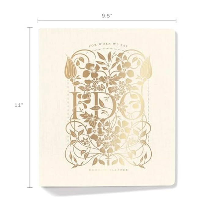 Fringe Studio Paper Wrapped Hardcover Concealed Spiral Wedding Planner with 12 tab dividers & Pockets "DECO FLORAL I DO", Approx. 9.5" w x 11" h, 152 Pg, Wedding Collection (157201) by Fringe - Image 3