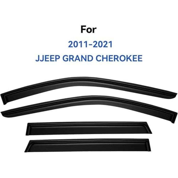 Window Visors Rain Guards Shield for 2011-2021 Jeep Grand Cherokee, Out-Channel Window Vent Wind Deflectors Visors Shades for 11-21 Grand Cherokee (Not for Grand Cherokee L) by YQAUTEC - Image 2