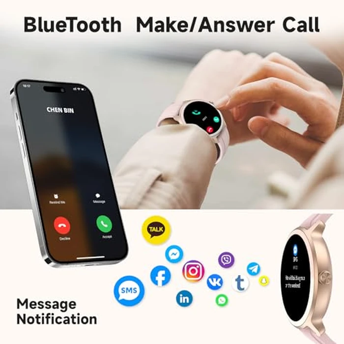 Smart Watch for Men Women, Bluetooth Calling, 1.27" HD Touchscreen Fitness Tracker, 100+ Sports Modes, AI Built-in, Heart Rate/Sleep/Step/SpO2 Monitor, IP68 Waterproof, Smartwatch for Android iPhone by YMZ - Image 2