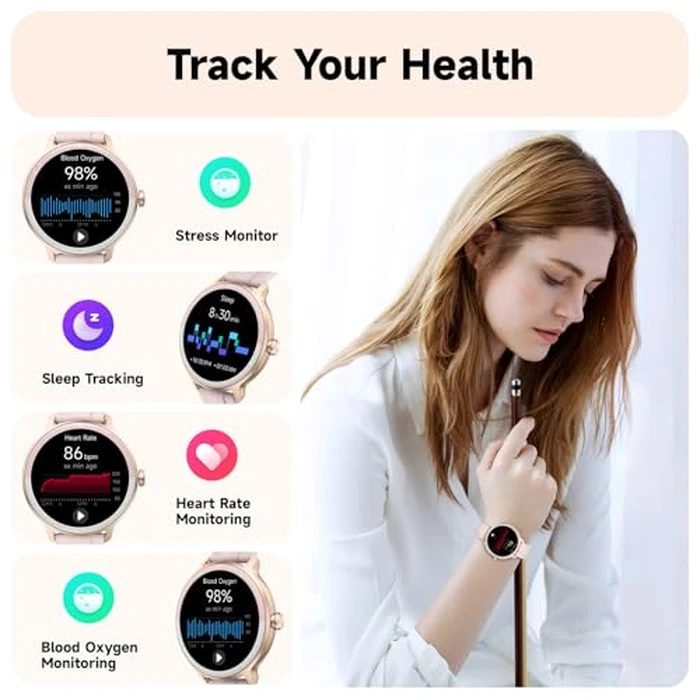 Smart Watch for Men Women, Bluetooth Calling, 1.27" HD Touchscreen Fitness Tracker, 100+ Sports Modes, AI Built-in, Heart Rate/Sleep/Step/SpO2 Monitor, IP68 Waterproof, Smartwatch for Android iPhone by YMZ - Image 4