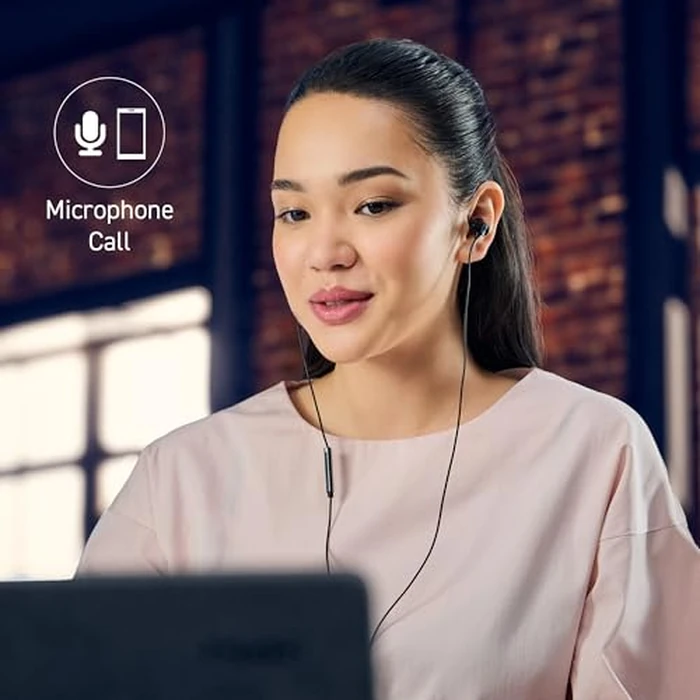 Panasonic ErgoFit Wired Earbuds, in-Ear Headphones with Microphone and Call Controller, Ergonomic Custom-Fit Earpieces (S/M/L), USB-C Compatible - RP-TCM325-K- (Black) by Panasonic - Image 5