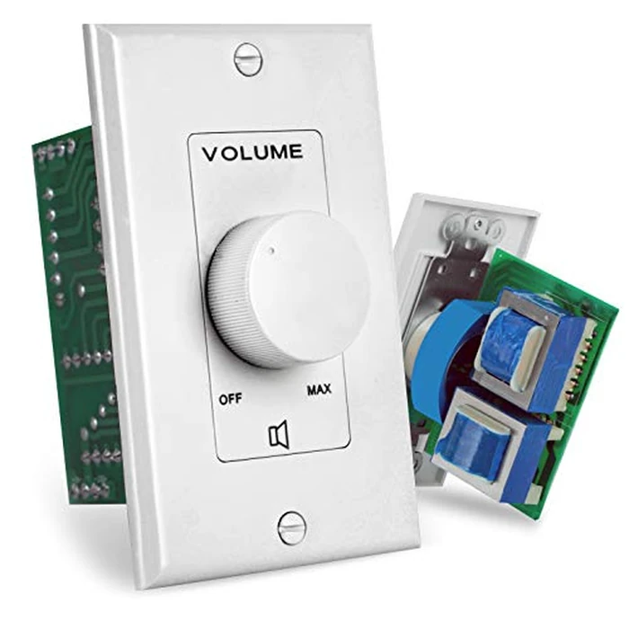 Pyle Home Wall Mount Volume Control Knob- Flush In-Wall Plate,Rotary Style Adjustment, 20-20kHz Freq. Response,Companion for Hi-Fi, Four-Pair Speaker Selector w/ Audio&Video Compatibility,White by Pyle - Used - Acceptable condition - CA$12.94