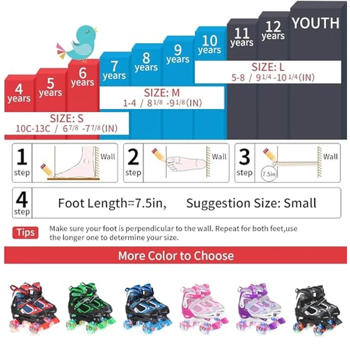 Kids Roller Skates for Boys - Green for Toddler Little Kids Age 4 5 6 7- Adjustable All Light up Wheels Indoor Outdoor Sports Birthday Gift for Son and Grandson by Nattork - Image 5