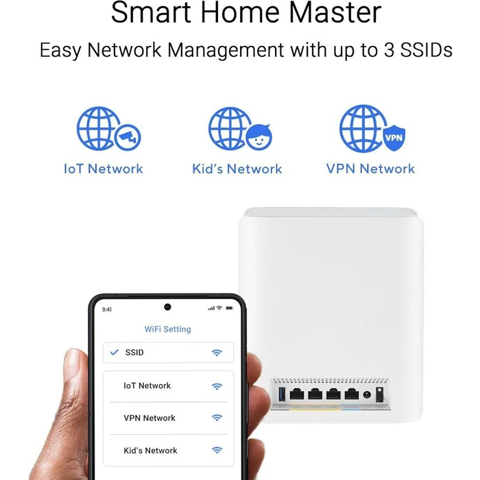 ASUS ZenWiFi BT6 Tri-band WiFi 7 (802.11be) Smart AiMesh Extendable Router - White by ASUS - Image 9