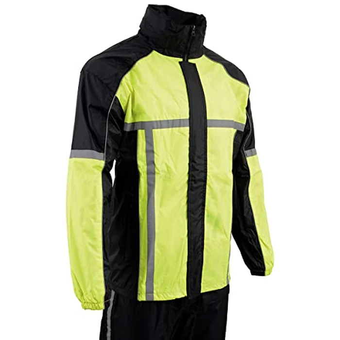 Milwaukee Leather MPM9510 Men's Black and Neon Green Motorcycle Water Resistant Rain Suit w/Hi-Vis Reflective Tape - Medium by Milwaukee Leather - Image 9