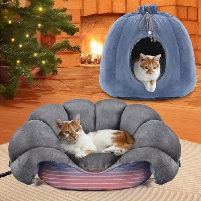 Rywell Heated Cat Bed, Large Versatile Heated Cat Bed Indoor,Soft & Cozy for All Seasons, Always Perfect Temperature with Overheat Protection Pet Bed for Cats & Small Dogs by Rywell - Used - Very Good condition