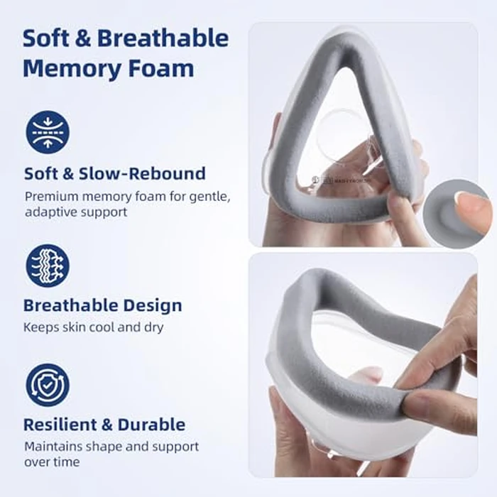Replacement Cushion for AirTouch F20, Memory Foam Cushion Compatible with Original F20 Frame, Reliable Seal & Perfect Fit, Covers Nose and Mouth, 1-Pack, Medium by CUORD - Image 6