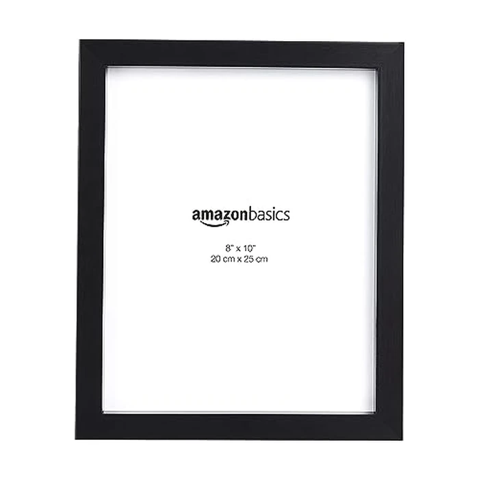 Amazon Basics Rectangular Photo Picture Frame, 8" x 10", Wall Hanging or Tabletop Display, Black, 2-Pack, Horizontal or Vertical by Amazon Basics - Image 1