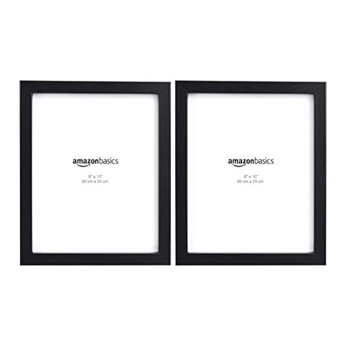 Amazon Basics Rectangular Photo Picture Frame, 8" x 10", Wall Hanging or Tabletop Display, Black, 2-Pack, Horizontal or Vertical by Amazon Basics - Image 2