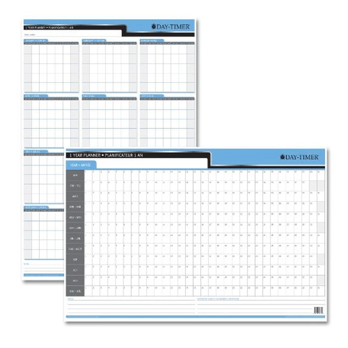Day-timer Reversible Dry Erase Flexible Undated Planner, 1 Year Bilingual, 24 X 36 Inch (3413859739) by Day-Timer - Used - Very Good condition