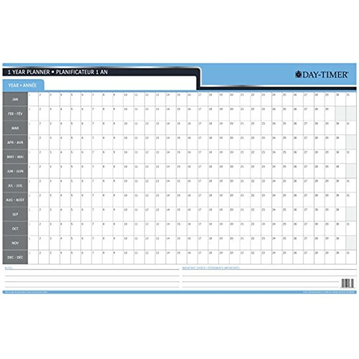 Day-timer Reversible Dry Erase Flexible Undated Planner, 1 Year Bilingual, 24 X 36 Inch (3413859739) by Day-Timer - Image 2