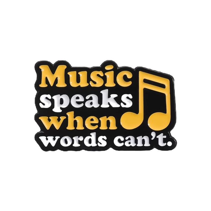 The Music Enamel Pin Turn The Music Up,Music Speaks,Pain Killer, Best Friends Metal Badge Brooch For Backpack Coat Hat (b) by SHEPUT - Used - Like New condition - US$6.64