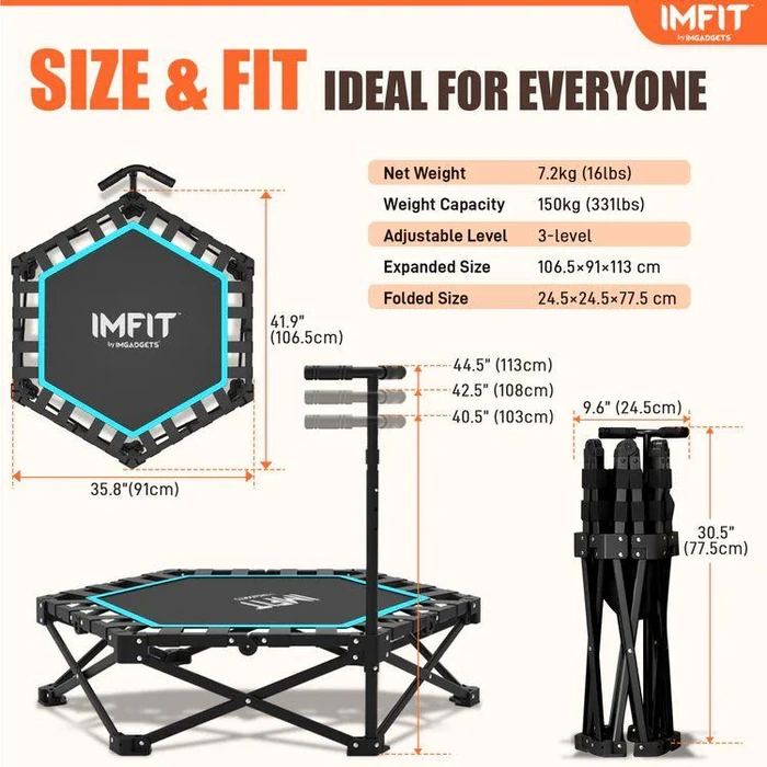 IMFIT Foldable Fitness Trampoline - Black by IMFIT - Image 8