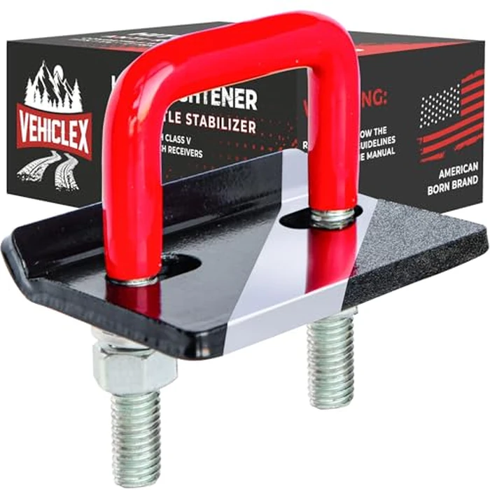 Vehiclex Anti-Rattle Hitch Tightener Clamp for 2.5" Receivers - Galvanized Heavy-Duty Stabilizer with 0.44" U-Bolt, Rust-Proof for Trailers & Trucks by Vehiclex - Image 1