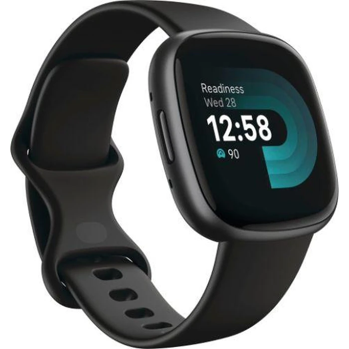 Fitbit Versa 4 Health and Fitness Smartwatch - 40mm - Graphite Aluminum Case with Black Elastomer Classic Band by Fitbit - Image 2