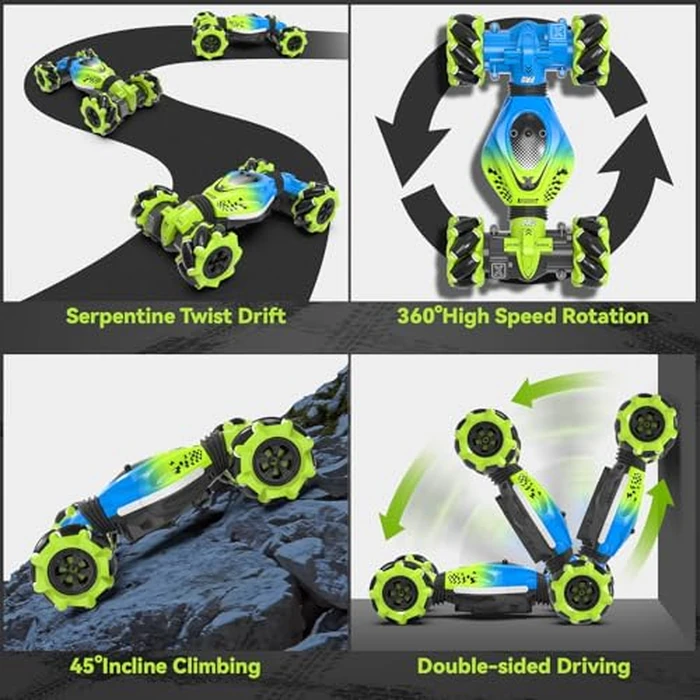 Dysaim Gesture RC Car Hand Controlled Stunt Car for 6-12 yr Boys Girls, 2.4GHz Remote Control Gesture Sensor Toy Cars Drift Twist Car with Light Music for Kids Birthday Xmas Gift by Dysaim - Image 3