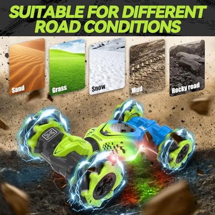 Dysaim Gesture RC Car Hand Controlled Stunt Car for 6-12 yr Boys Girls, 2.4GHz Remote Control Gesture Sensor Toy Cars Drift Twist Car with Light Music for Kids Birthday Xmas Gift by Dysaim - Image 6
