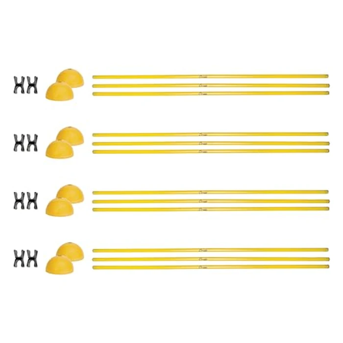 Champion Sports Outdoor Sports Agility Pole Set, 4 Hurdles , 60" inches, Yellow by Champion Sports - Used - Very Good condition - US$88.34