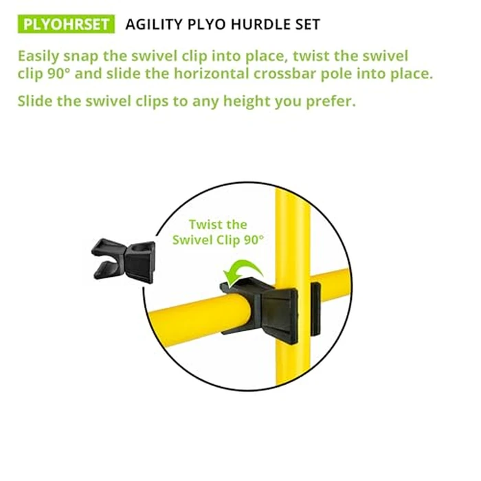 Champion Sports Outdoor Sports Agility Pole Set, 4 Hurdles , 60" inches, Yellow by Champion Sports - Image 6