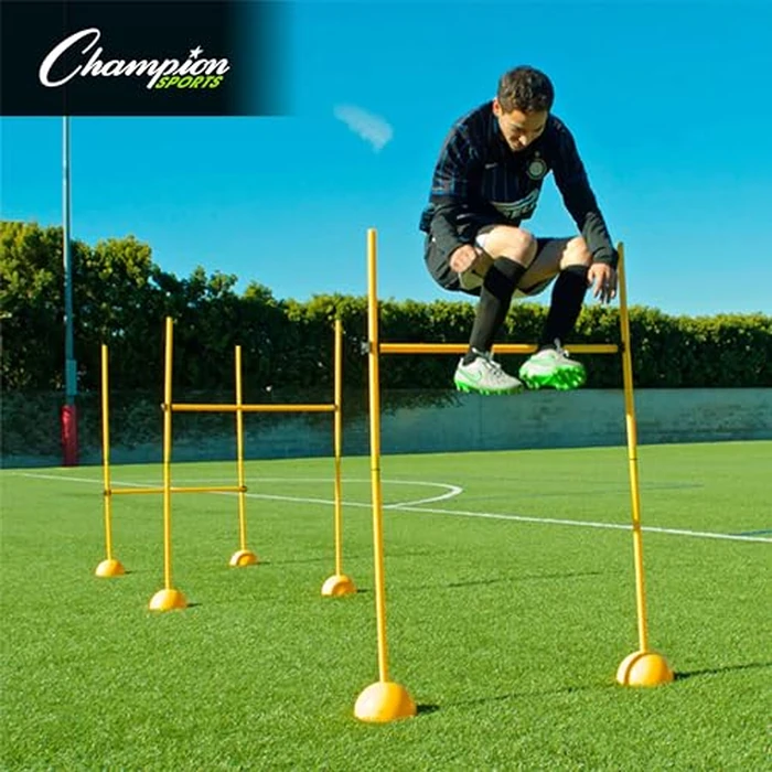 Champion Sports Outdoor Sports Agility Pole Set, 4 Hurdles , 60" inches, Yellow by Champion Sports - Image 7