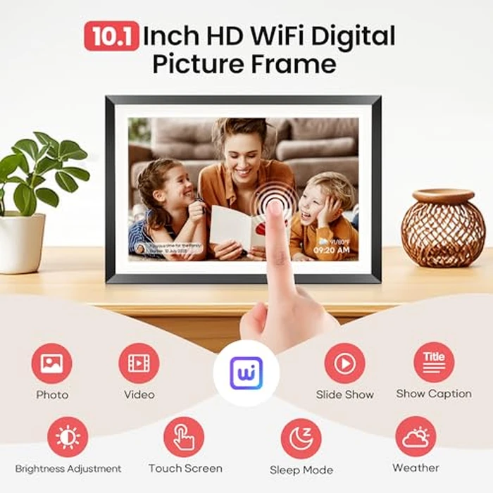RCA 10.1” WiFi Digital Picture Frame, Electronic Photo Frames 32GB Storage, HD IPS Touch Screen WiFi Frame/Auto Rotate/Wall Mounted, Easy Setup in Uhale App to Share Photo/Video Anytime (Black) by RCA - Image 3