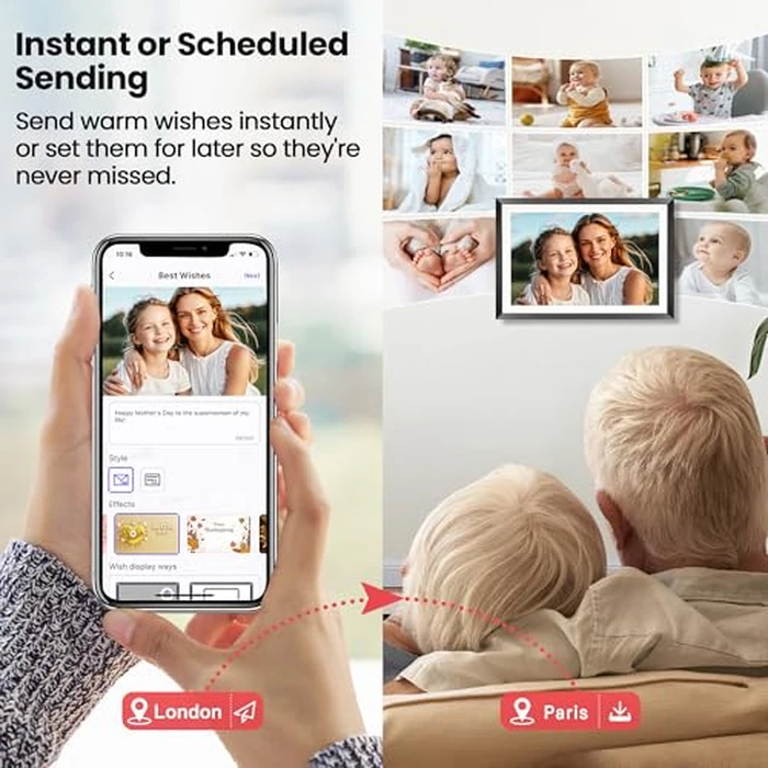 RCA 10.1” WiFi Digital Picture Frame, Electronic Photo Frames 32GB Storage, HD IPS Touch Screen WiFi Frame/Auto Rotate/Wall Mounted, Easy Setup in Uhale App to Share Photo/Video Anytime (Black) by RCA - Image 9