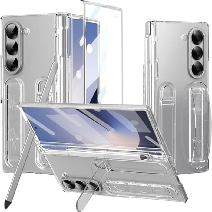 NINKI Transparent Hand Strap for Samsung Galaxy Z Fold 7 Case with S Pen Holder & Stylus,Shockproof Hinge Screen Protector + Kickstand for Fold 7 Cover Grip Slim,S Pen for Samsung Z Fold 7 Case Clear by NINKI - Used - Acceptable condition