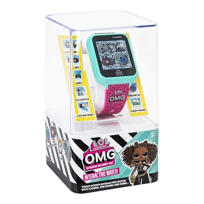 L.O.L. Surprise OMG Kids Smart Watch with Touchscreen Selfie Camera Voice Recorder Calculator and Step Counter - Includes 10 Stylish Watch Faces and Built-In Games - Fits Wrist Sizes 5.5" to 8" by Accutime - Image 2