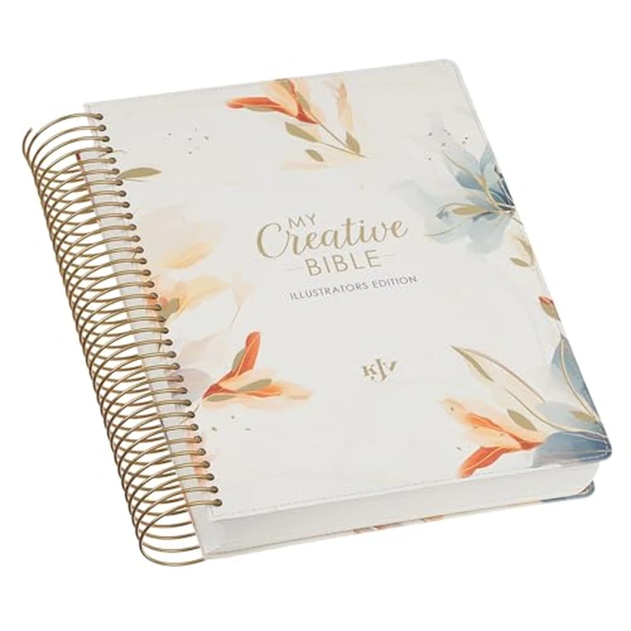 KJV Holy Bible, My Creative Bible - Illustrators Edition, Journal Space, Vegan Leather Flexcover, King James Version, Cream Floral Print by Christian Art Gifts - Used - Like New condition - US$49.99