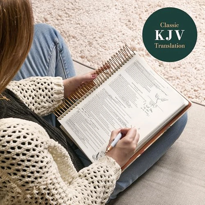 KJV Holy Bible, My Creative Bible - Illustrators Edition, Journal Space, Vegan Leather Flexcover, King James Version, Cream Floral Print by Christian Art Gifts - Image 6