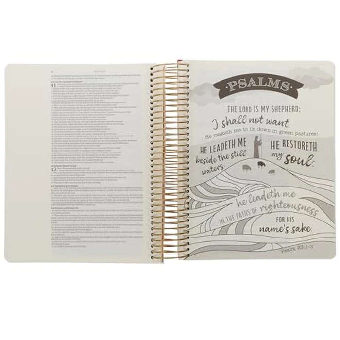 KJV Holy Bible, My Creative Bible - Illustrators Edition, Journal Space, Vegan Leather Flexcover, King James Version, Cream Floral Print by Christian Art Gifts - Image 9